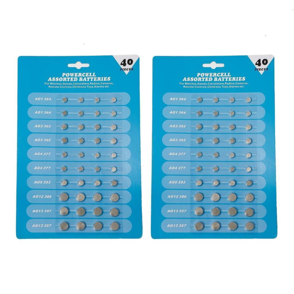 Button Cell Battery Assorted 40 Pcs 9181073980794