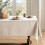 Beige linneduk vattentät rektangulär 132 x 182 cm 1