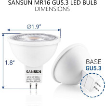5W MR16LED-Spotlampen GU5.3 12V Warmweiß (4er-Pack)