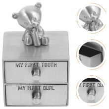 FRCOLOR Kids Silver Tooth Holder Baby Teeth Storage Box Child