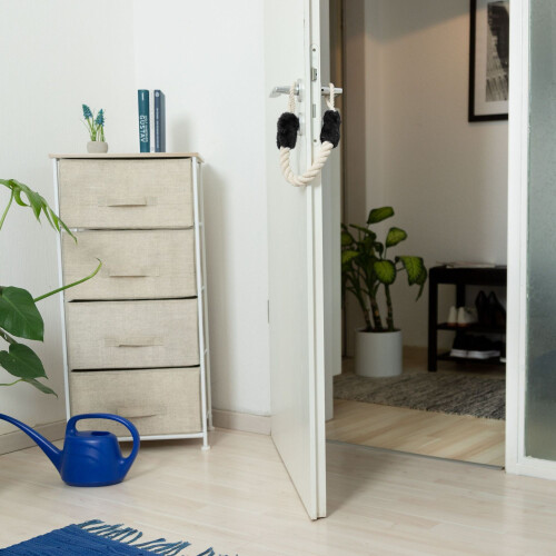 Conjunto de 2 batentes de porta de corda em preto 1
