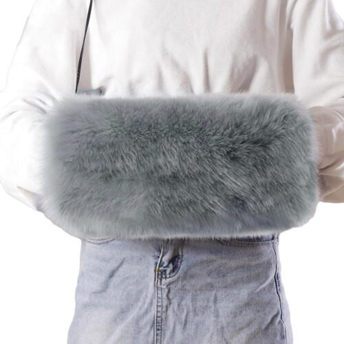 Ζεστά χειμωνιάτικα καλύμματα χεριών από Faux Furs, βελούδινα καλύμματα χεριών και