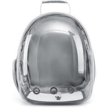 Transparenter Katzenrucksack, 32 x 26 x 41 cm, wasserdicht und atmungsaktiv, flugtauglich für Katzen und kleine Hunde (Grau)