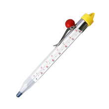 Lebensmittelechtes Glas-Kochthermometer mit Doppelskala