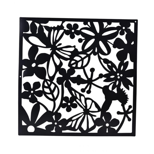 4Pcs Flower Hanging Screen Room Divider Wall Black
