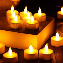LED ρεσώ θερμό λευκό 24 τεμάχια 100 ώρες τρεμοπαίζει χωρίς φλόγα