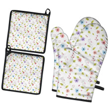 Gants de cuisine Pioneer Flower à motif floral (lot de 2), résistants à la chaleur, 19,5 cm x 30,5 cm
