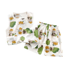Katoenen pyjamaset voor peuters, jongens en meisjes, 1-11 jaar, zomerse tanktop + short, zachte loungewear, schattige print – geschikt als