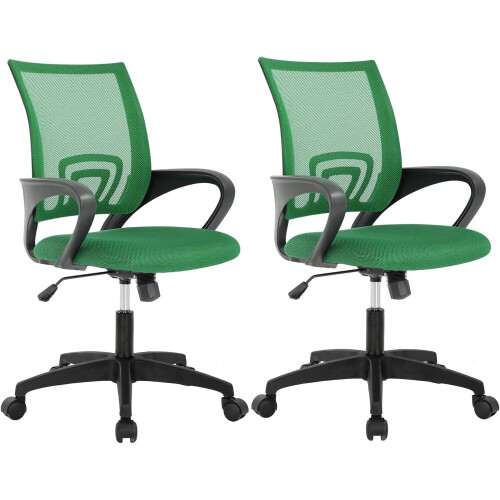 Chaise de bureau ergonomique verte (lot de 2)