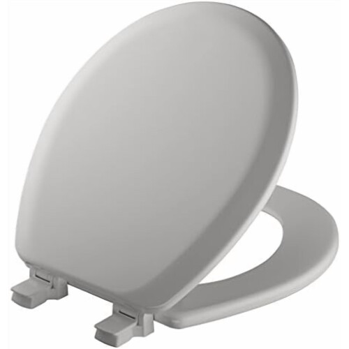 Sedile WC Cameron Silver rotondo antiscivolo in legno resistente