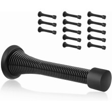 14er-Pack Türstopper mit Feder, schwarz – 8,25 cm flexible Türstopper mit schwarzen Gummipuffern