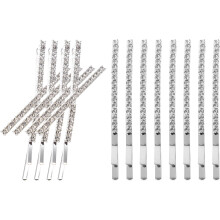 Tacar Gearrthóga Gruaige OUNONA le 12 phíosa le bioráin Rhinestone Lonracha, Gabhálais Gruaige Stíleacha do Mhná agus do Chailíní