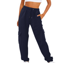 Lulshou Femei Pantaloni Cargo La Modă cu Buzunare Șireturi la Gleznă Cordon Salopetă Casual Pantaloni de Lucru