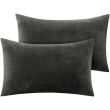 Flanellörngott, set med 2 – 50x91 cm, mörkgrå