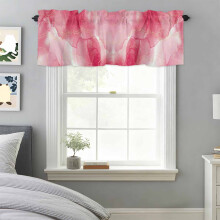 Marble Abstract Rod Pocket Valance Ombre Red Gold 42x18in