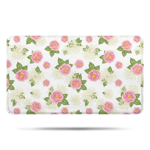 Tapete de banheiro Pioneer Flower Floral Antiderrapante 17x30 polegadas