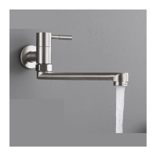 304 Stainless Steel Wall-Mounted Rotatable Kitchen Faucet