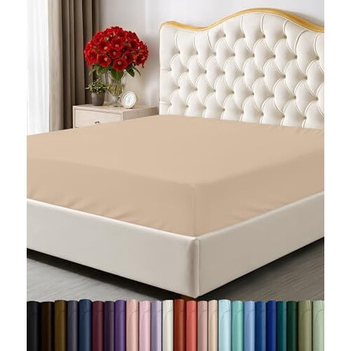 Lençol de casal com elástico, pacote com 2 unidades, 137 x 190 cm (54 x 75 polegadas), bolso profundo de 38 cm (15 polegadas).