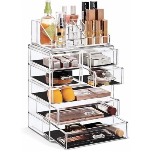 Akryl makeup-organisator med 7 skuffer
