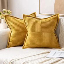 Tacar de 2 Chlúdach Piliúir Corduroy – 18x18 Orlach