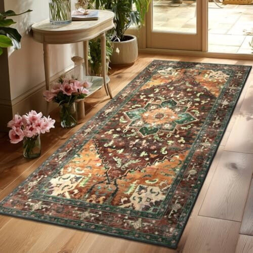 Boho Vintage Løbertæppe 60 cm x 3,6 cm Skridsikkert Polyester