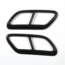 Black Stainless Steel Pipe Throat Exhaust Outputs Tail Frame Trim Cover for S60 2020 S90 V90 2016-2019 Accessories