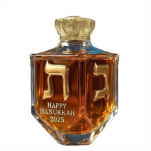 Decantador de uísque com borda dourada para o Hanukkah, 300ml