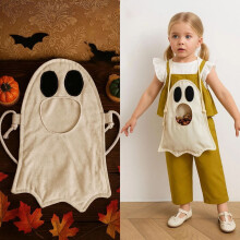 Torba na cukierki na Halloween, 17 cali, bawełniano-lniana, do zawieszenia na szyję