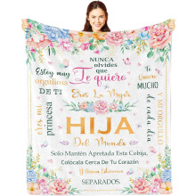 Couverture cadeau d'anniversaire pour fille 152 x 127 cm – Remise de diplôme, espagnol « Regalo para Mi Hija », compatible avec maman et papa