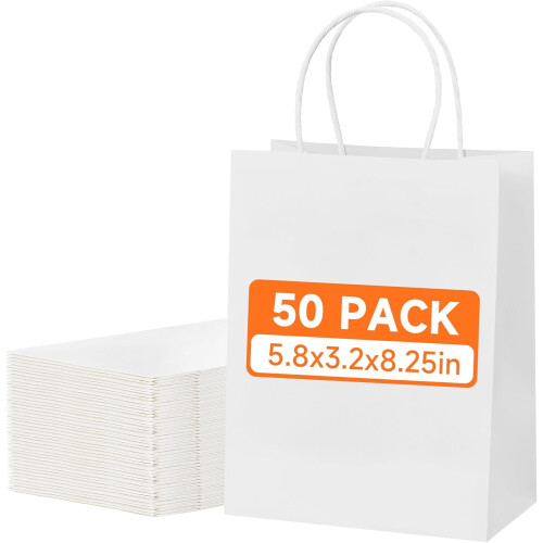 Μικρές τσάντες δώρου Kraft με λαβές (5,8x3,2x8,25 ίντσες)