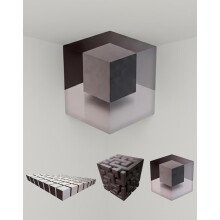 Adesivo de parede 3D para cantos, efeito cubo flutuante.