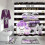 Ensemble rideau de douche noir et violet avec tapis (4 pièces) 1