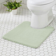 Grønt U-formet toalettteppe 61 x 51 cm tykt mikrofiber