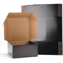 Szállítódobozok fekete hullámkartonból8x8x4in6Pack