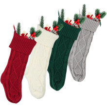 Conjunto de 4 meias de Natal de tricô grosso