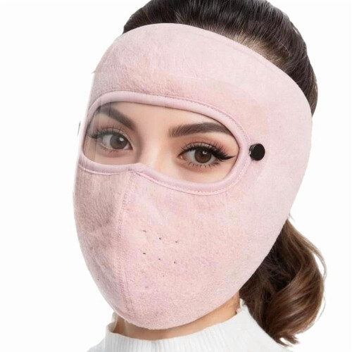 Vindtät ansiktsmask med avtagbara skyddsglasögon och fleecefoder