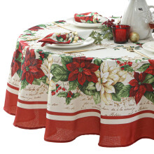 Éadach Boird Poinsettia Dearg & Bán Babhta 70"