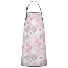Floral Print Cotton Linen Apron with Pockets 33x27 Inch