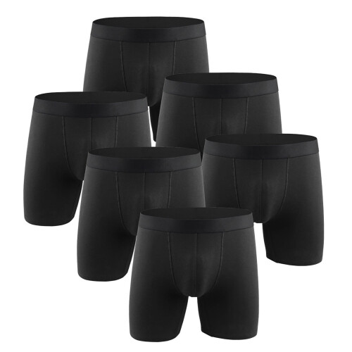Herren-Boxershorts, einfarbig, 6er-Pack, Größe L