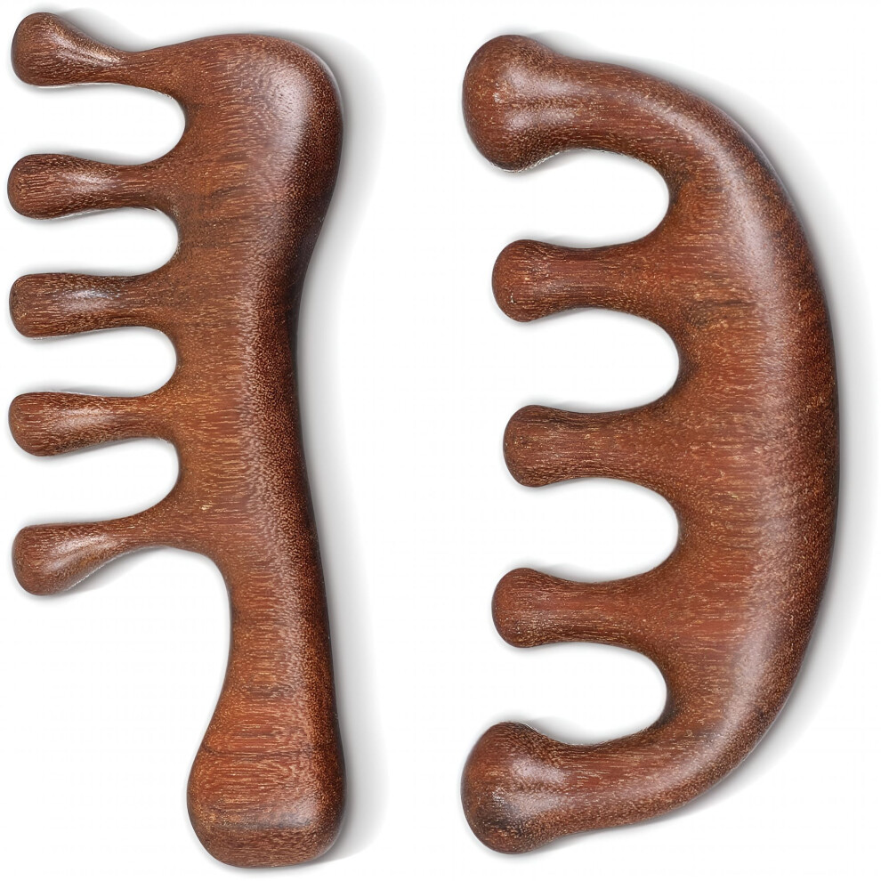 ACDANC scalp massage comb wooden wide tooth 2 pcs