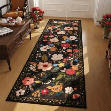 Tapis de couloir antidérapant et lavable à motif floral 76 cm x 244 cm