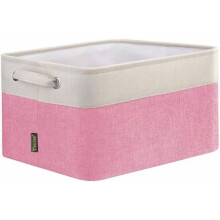 Cesta de almacenamiento de tela de lino para estantes