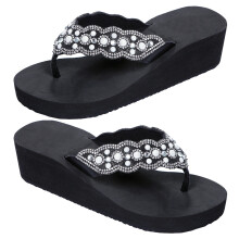 2Paren Zwarte Slipvaste Strand Slippers Vrouwen Comfortabel