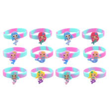 24Pcs Mermaid Silicone Bracelets Assorted Colors Kids Party Wristbands