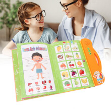 Kinder Englisch Soundbuch, 11 Themen, 23x25cm, Orange, Bildungs- und Elektronisches Lernwerkzeug