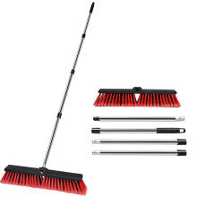 Large-sized long-handled stiff-bristle floor brush