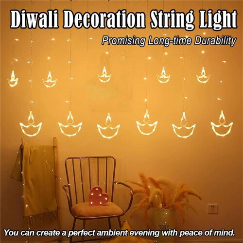 3.5m Diwali Light Room USB Led Background Hanging Diyas Bedroom Deepavali Pack Multicolor 2