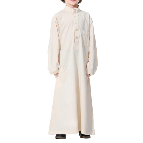 Jugend Robe Lange Ärmel Beige Schlicht