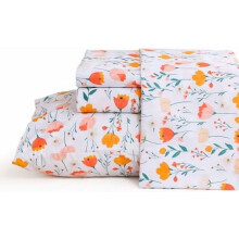 Tulpenmuster-Bettwäscheset, 4-teilig, Größe: Doppelbett, mit Frühlingsmotiv, bedruckte Mikrofaser-Bettwäsche mit tiefen Taschen