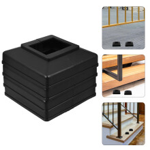 Fustă de gard din plastic negru, pachet de 4